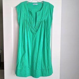Calypso Green Silk Shift Dress with Pockets